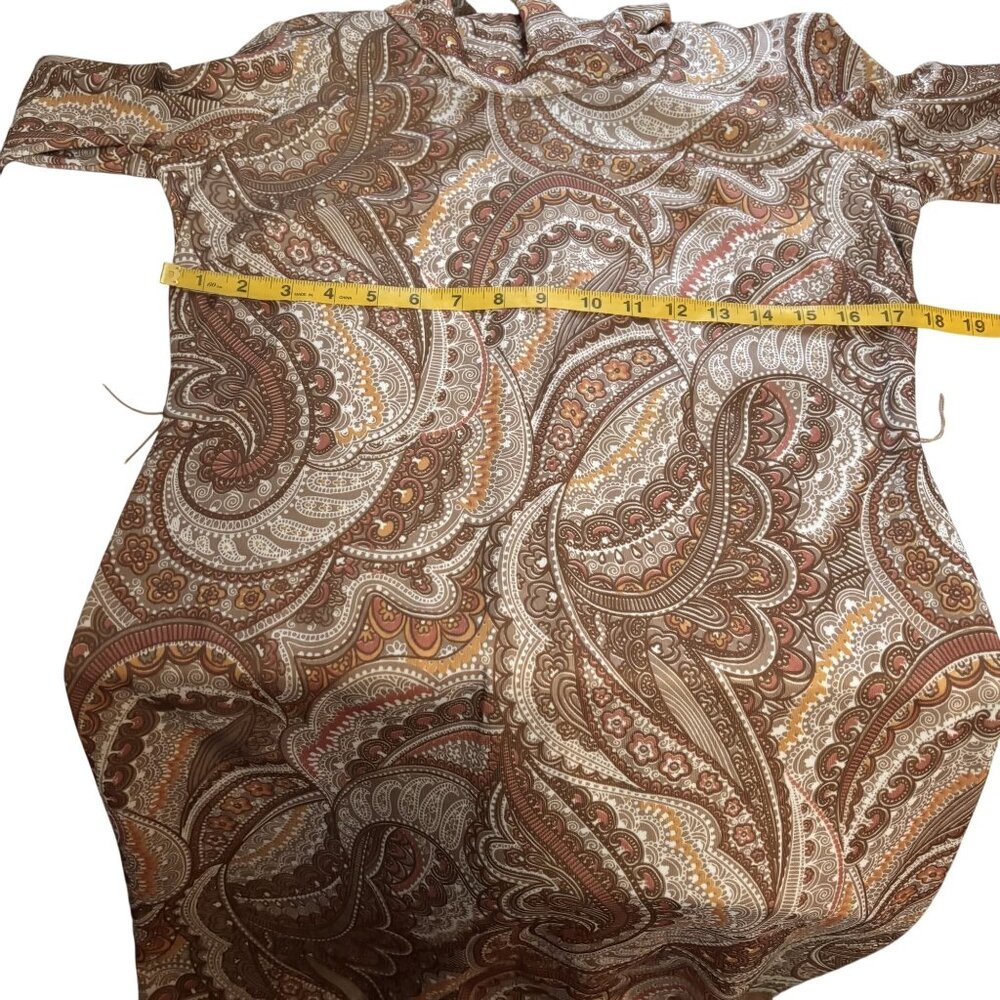 Vintage Walden Classics Paisley 3/4 - Long Sleeve Cowl Neck Dress Size 14 - Picture 9 of 13